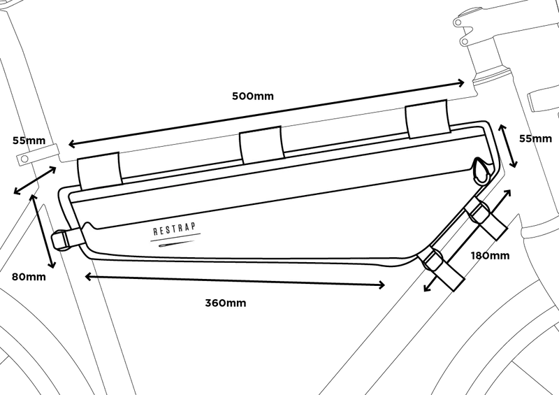 Restrap Adventure Race Frametas - Lang - Zwart 11 Restrap Adventure Race Frametas - Lang - Zwart - Afbeelding 9