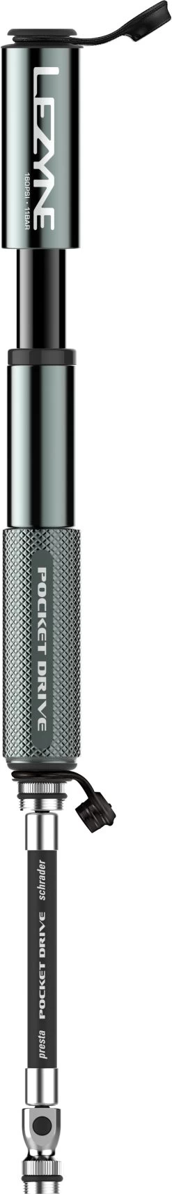 Lezyne Mini Pomp CNC Pocket Drive - Grijs 6 Lezyne Mini Pomp CNC Pocket Drive - Grijs -Fietsuitrusting Winkel lezyne fahrrad minipumpe cnc pocket drive 3