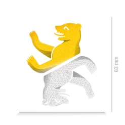 Reflecterende DECAL - Berlijn Beer - Wit/Goud